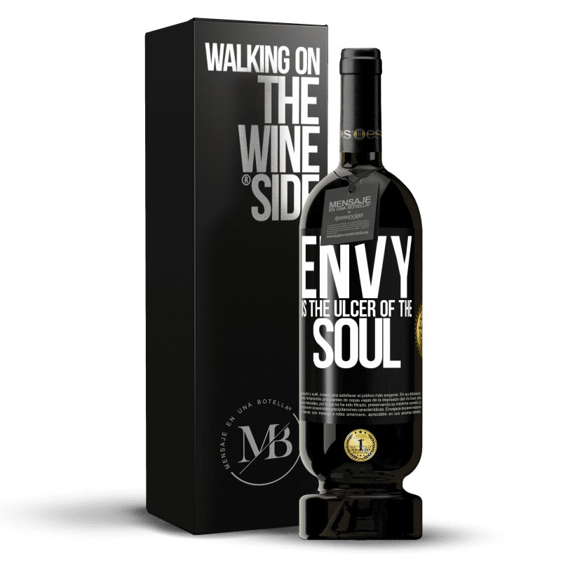 49,95 € Free Shipping | Red Wine Premium Edition MBS® Reserve Envy is the ulcer of the soul Black Label. Customizable label Reserve 12 Months Harvest 2014 Tempranillo