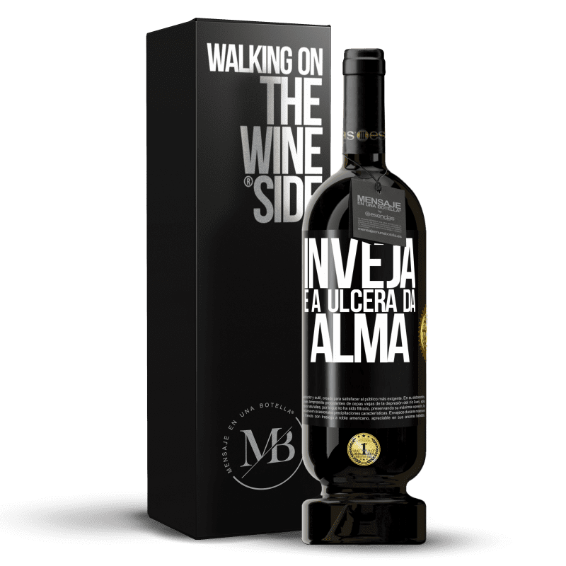 49,95 € Envio grátis | Vinho tinto Edição Premium MBS® Reserva Inveja é a úlcera da alma Etiqueta Preta. Etiqueta personalizável Reserva 12 Meses Colheita 2015 Tempranillo