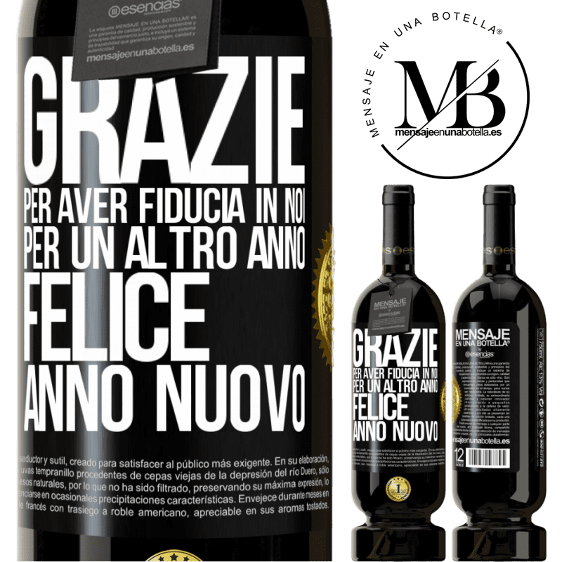 49,95 € Spedizione Gratuita | Vino rosso Edizione Premium MBS® Riserva Grazie per aver fiducia in noi per un altro anno. Felice anno nuovo Etichetta Nera. Etichetta personalizzabile Riserva 12 Mesi Raccogliere 2014 Tempranillo