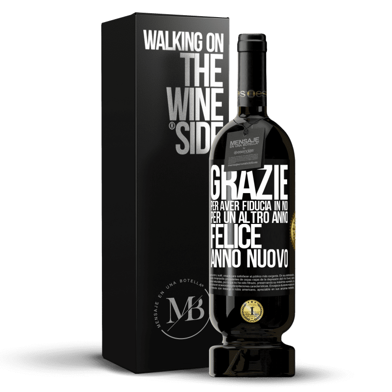 49,95 € Spedizione Gratuita | Vino rosso Edizione Premium MBS® Riserva Grazie per aver fiducia in noi per un altro anno. Felice anno nuovo Etichetta Nera. Etichetta personalizzabile Riserva 12 Mesi Raccogliere 2016 Tempranillo