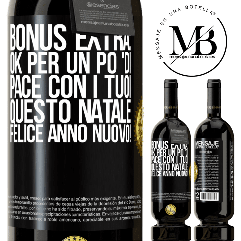 49,95 € Spedizione Gratuita | Vino rosso Edizione Premium MBS® Riserva Bonus extra: Ok per un po 'di pace con i tuoi questo Natale. Felice anno nuovo! Etichetta Nera. Etichetta personalizzabile Riserva 12 Mesi Raccogliere 2015 Tempranillo