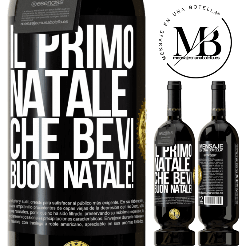 49,95 € Spedizione Gratuita | Vino rosso Edizione Premium MBS® Riserva Il primo Natale che bevi. Buon natale! Etichetta Nera. Etichetta personalizzabile Riserva 12 Mesi Raccogliere 2014 Tempranillo