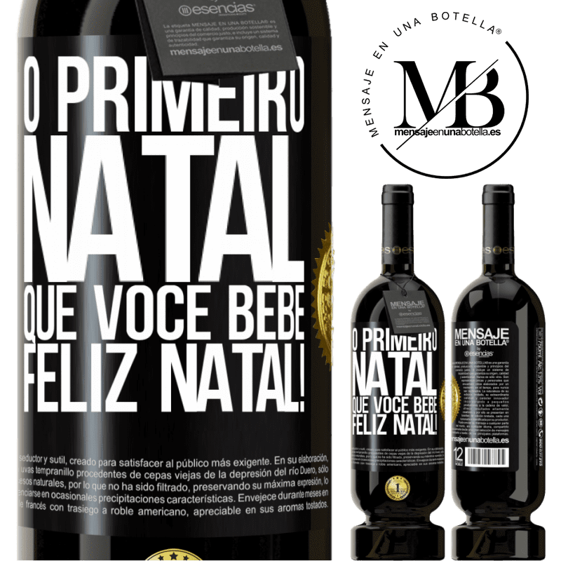 49,95 € Envio grátis | Vinho tinto Edição Premium MBS® Reserva O primeiro Natal que você bebe. Feliz Natal! Etiqueta Preta. Etiqueta personalizável Reserva 12 Meses Colheita 2014 Tempranillo