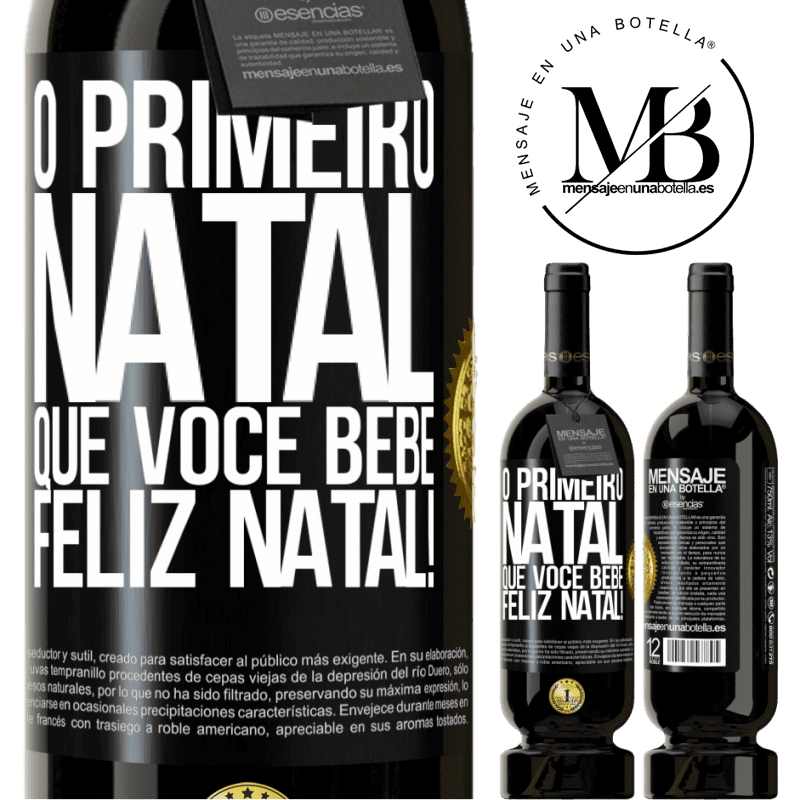 49,95 € Envio grátis | Vinho tinto Edição Premium MBS® Reserva O primeiro Natal que você bebe. Feliz Natal! Etiqueta Preta. Etiqueta personalizável Reserva 12 Meses Colheita 2016 Tempranillo