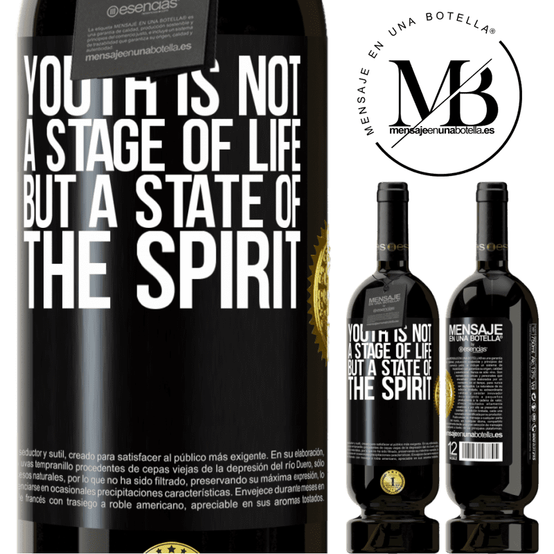 29,95 € Free Shipping | Red Wine Premium Edition MBS® Reserva Youth is not a stage of life, but a state of the spirit Black Label. Customizable label Reserva 12 Months Harvest 2014 Tempranillo