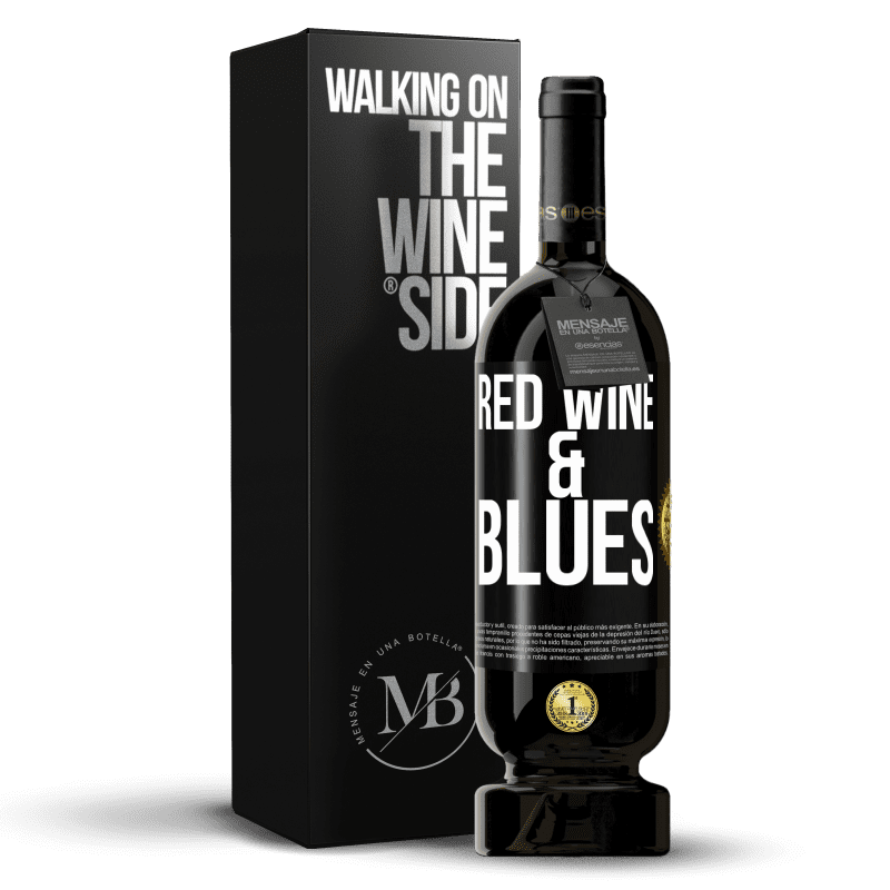 49,95 € Бесплатная доставка | Красное вино Premium Edition MBS® Бронировать Red wine & Blues Черная метка. Настраиваемая этикетка Бронировать 12 Месяцы Урожай 2016 Tempranillo
