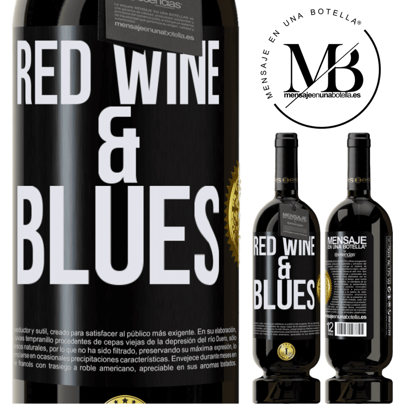 39,95 € Envío gratis | Vino Tinto Edición Premium MBS® Reserva Red wine & Blues Etiqueta Negra. Etiqueta personalizable Reserva 12 Meses Cosecha 2015 Tempranillo