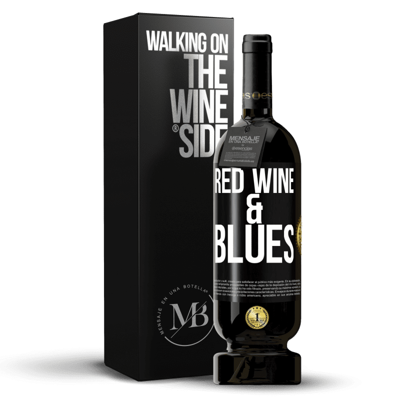 49,95 € Envío gratis | Vino Tinto Edición Premium MBS® Reserva Red wine & Blues Etiqueta Negra. Etiqueta personalizable Reserva 12 Meses Cosecha 2015 Tempranillo