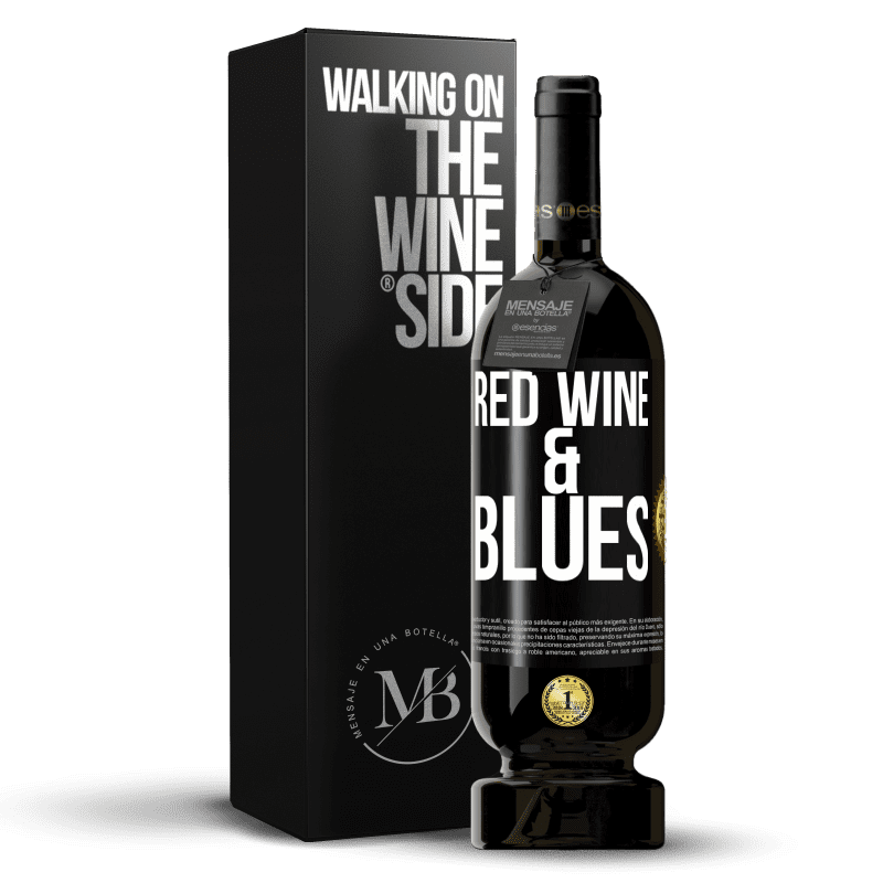 49,95 € Envío gratis | Vino Tinto Edición Premium MBS® Reserva Red wine & Blues Etiqueta Negra. Etiqueta personalizable Reserva 12 Meses Cosecha 2016 Tempranillo