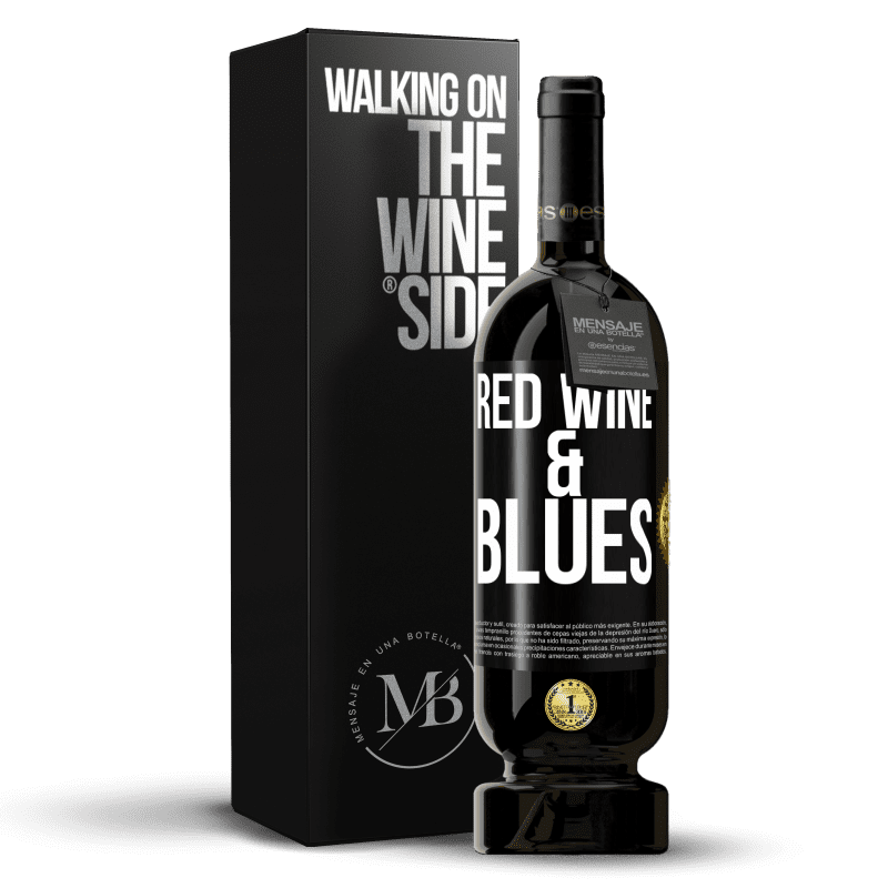 49,95 € Spedizione Gratuita | Vino rosso Edizione Premium MBS® Riserva Red wine & Blues Etichetta Nera. Etichetta personalizzabile Riserva 12 Mesi Raccogliere 2015 Tempranillo