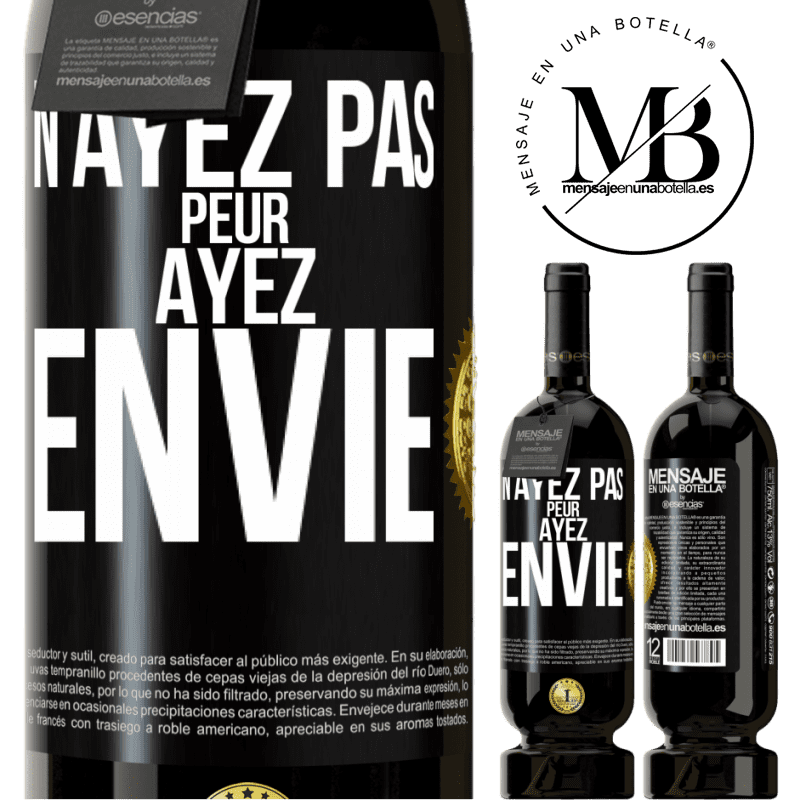 49,95 € Envoi gratuit | Vin rouge Édition Premium MBS® Réserve N'ayez pas peur. Ayez envie Étiquette Noire. Étiquette personnalisable Réserve 12 Mois Récolte 2014 Tempranillo