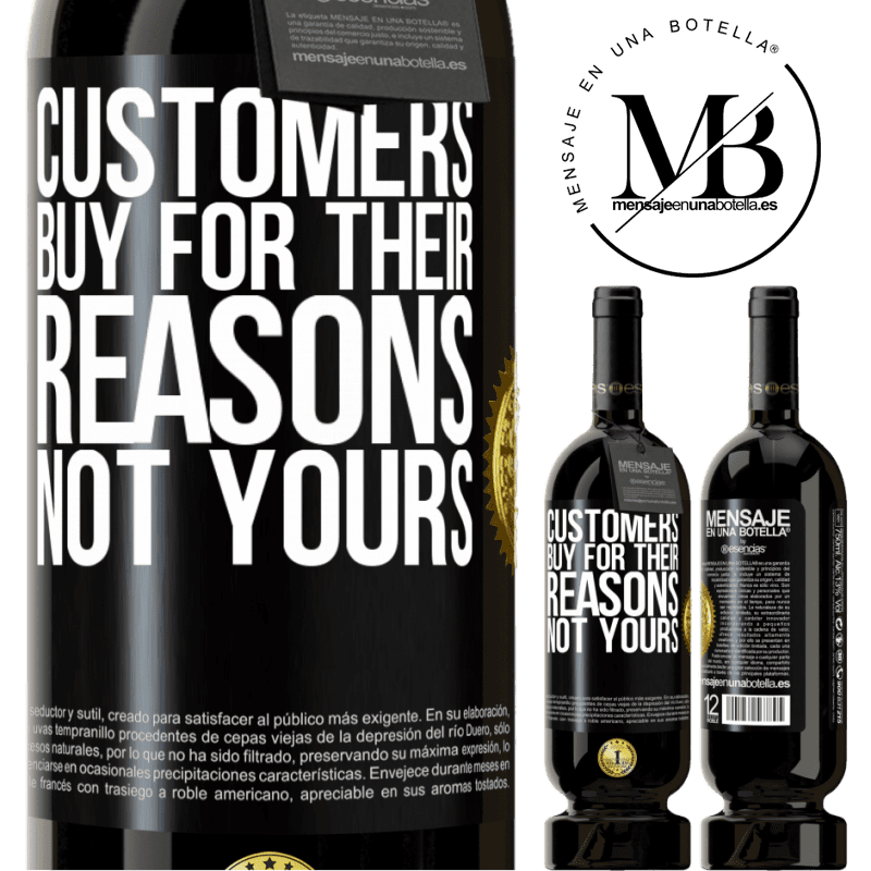 49,95 € Free Shipping | Red Wine Premium Edition MBS® Reserve Customers buy for their reasons, not yours Black Label. Customizable label Reserve 12 Months Harvest 2014 Tempranillo