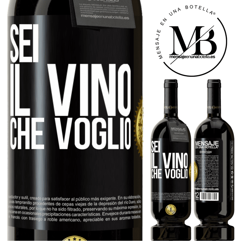 49,95 € Spedizione Gratuita | Vino rosso Edizione Premium MBS® Riserva Sei il vino che voglio Etichetta Nera. Etichetta personalizzabile Riserva 12 Mesi Raccogliere 2014 Tempranillo