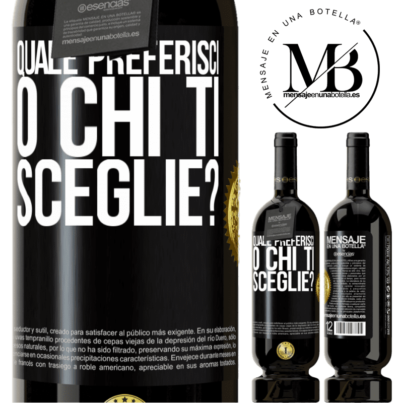 49,95 € Spedizione Gratuita | Vino rosso Edizione Premium MBS® Riserva quale preferisci o chi ti sceglie? Etichetta Nera. Etichetta personalizzabile Riserva 12 Mesi Raccogliere 2015 Tempranillo