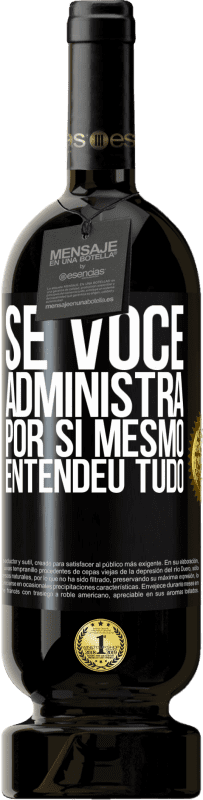 49,95 € | Vinho tinto Edição Premium MBS® Reserva Se você administra por si mesmo, entendeu tudo Etiqueta Preta. Etiqueta personalizável Reserva 12 Meses Colheita 2014 Tempranillo