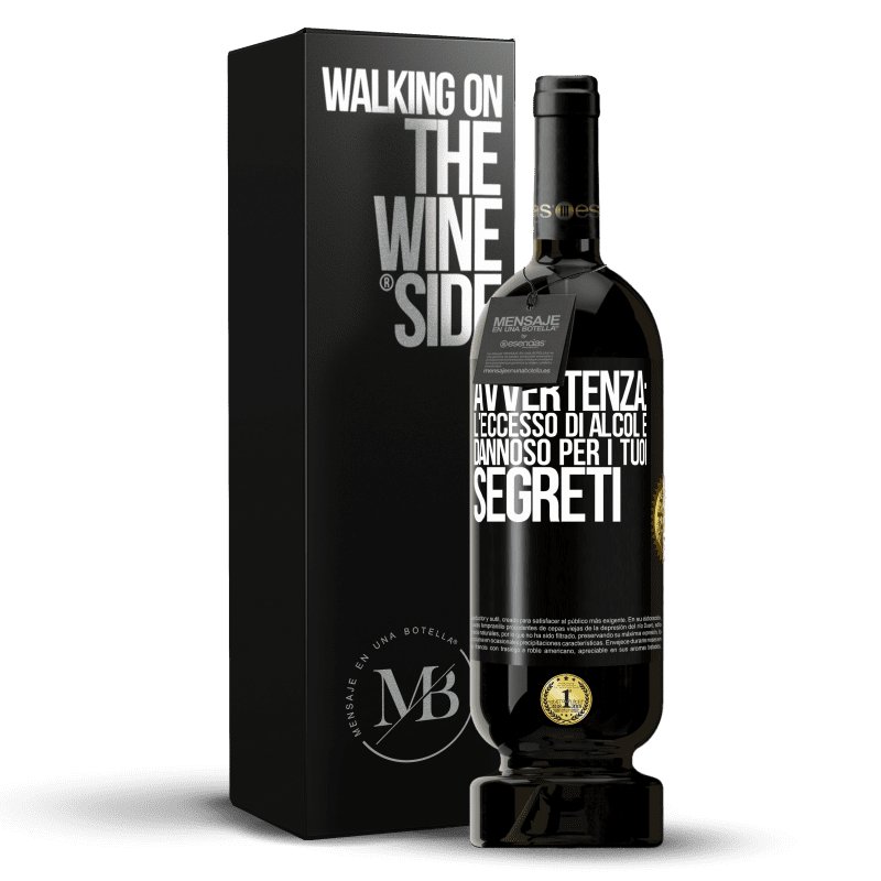 49,95 € Spedizione Gratuita | Vino rosso Edizione Premium MBS® Riserva Avvertenza: l'eccesso di alcol è dannoso per i tuoi segreti Etichetta Nera. Etichetta personalizzabile Riserva 12 Mesi Raccogliere 2015 Tempranillo