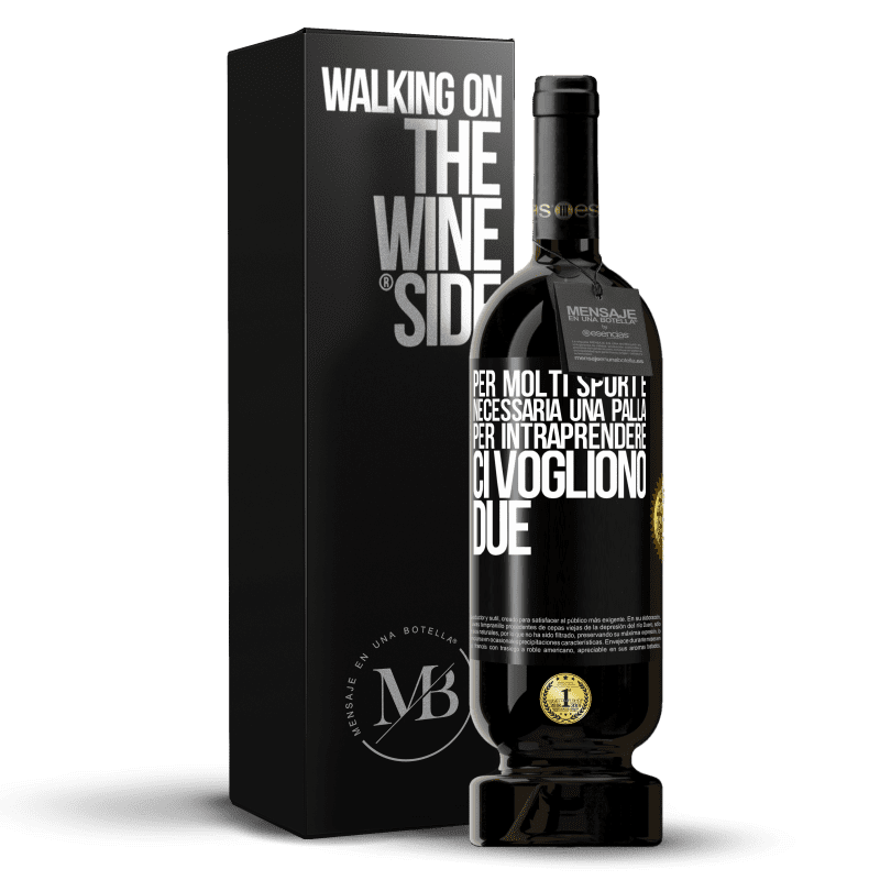 49,95 € Spedizione Gratuita | Vino rosso Edizione Premium MBS® Riserva Per molti sport è necessaria una palla. Per intraprendere, ci vogliono due Etichetta Nera. Etichetta personalizzabile Riserva 12 Mesi Raccogliere 2016 Tempranillo