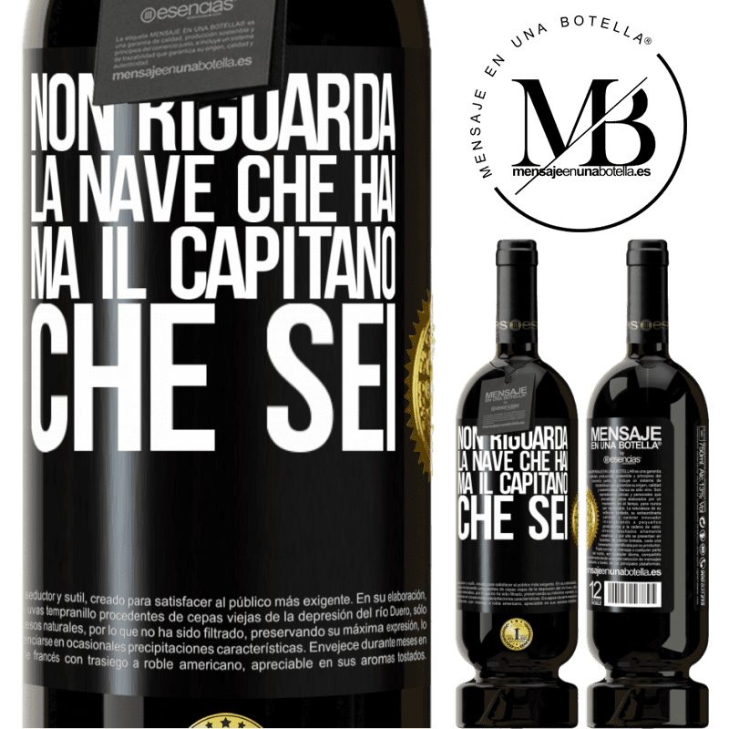 49,95 € Spedizione Gratuita | Vino rosso Edizione Premium MBS® Riserva Non riguarda la nave che hai, ma il capitano che sei Etichetta Nera. Etichetta personalizzabile Riserva 12 Mesi Raccogliere 2016 Tempranillo