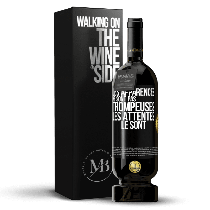 49,95 € Envoi gratuit | Vin rouge Édition Premium MBS® Réserve Les apparences ne sont pas trompeuses. Les attentes le sont Étiquette Noire. Étiquette personnalisable Réserve 12 Mois Récolte 2015 Tempranillo