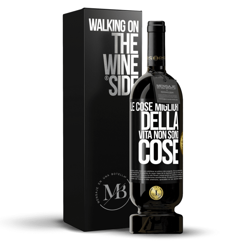 49,95 € Spedizione Gratuita | Vino rosso Edizione Premium MBS® Riserva Le cose migliori della vita non sono cose Etichetta Nera. Etichetta personalizzabile Riserva 12 Mesi Raccogliere 2015 Tempranillo