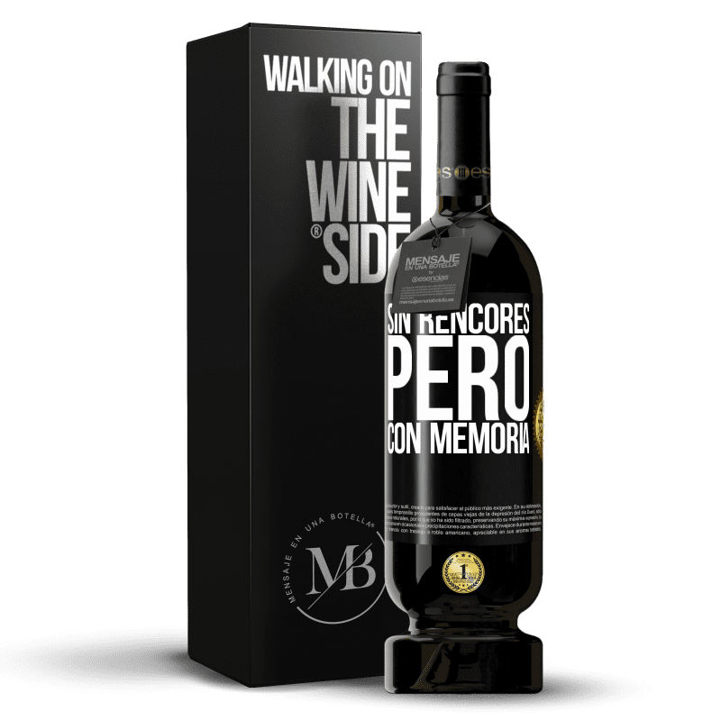 49,95 € Envío gratis | Vino Tinto Edición Premium MBS® Reserva Sin rencores, pero con memoria Etiqueta Negra. Etiqueta personalizable Reserva 12 Meses Cosecha 2015 Tempranillo