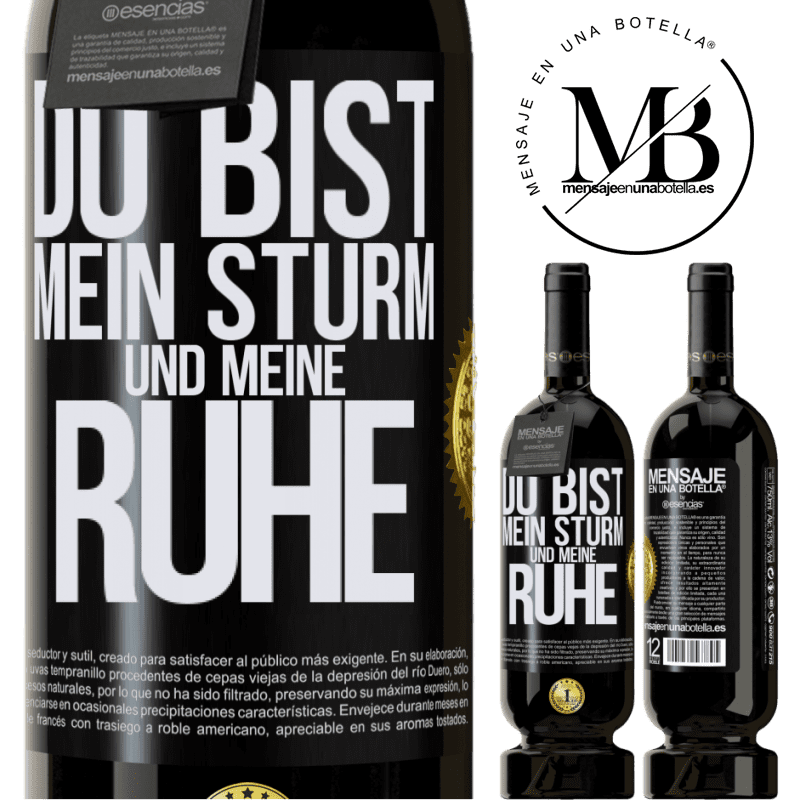 49,95 € Kostenloser Versand | Rotwein Premium Ausgabe MBS® Reserve Du bist mein Sturm und meine Ruhe Schwarzes Etikett. Anpassbares Etikett Reserve 12 Monate Ernte 2016 Tempranillo