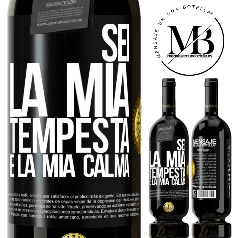 49,95 € Spedizione Gratuita | Vino rosso Edizione Premium MBS® Riserva Sei la mia tempesta e la mia calma Etichetta Nera. Etichetta personalizzabile Riserva 12 Mesi Raccogliere 2014 Tempranillo