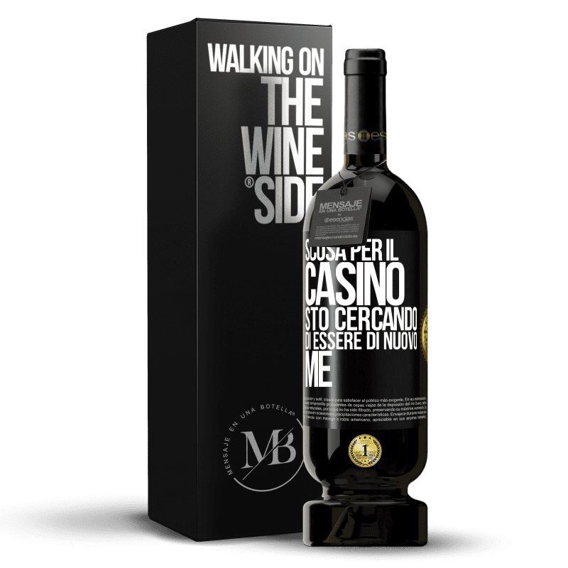 49,95 € Spedizione Gratuita | Vino rosso Edizione Premium MBS® Riserva Scusa per il casino, sto cercando di essere di nuovo me Etichetta Nera. Etichetta personalizzabile Riserva 12 Mesi Raccogliere 2015 Tempranillo