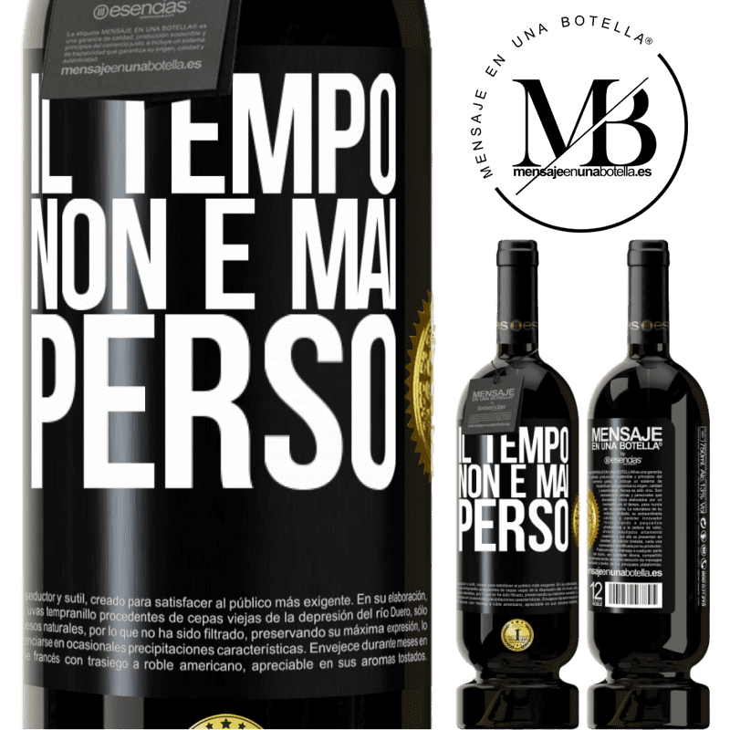 49,95 € Spedizione Gratuita | Vino rosso Edizione Premium MBS® Riserva Il tempo non è mai perso Etichetta Nera. Etichetta personalizzabile Riserva 12 Mesi Raccogliere 2014 Tempranillo