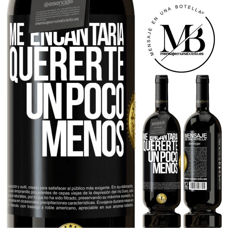 49,95 € Envío gratis | Vino Tinto Edición Premium MBS® Reserva Me encantaría quererte un poco menos Etiqueta Negra. Etiqueta personalizable Reserva 12 Meses Cosecha 2014 Tempranillo