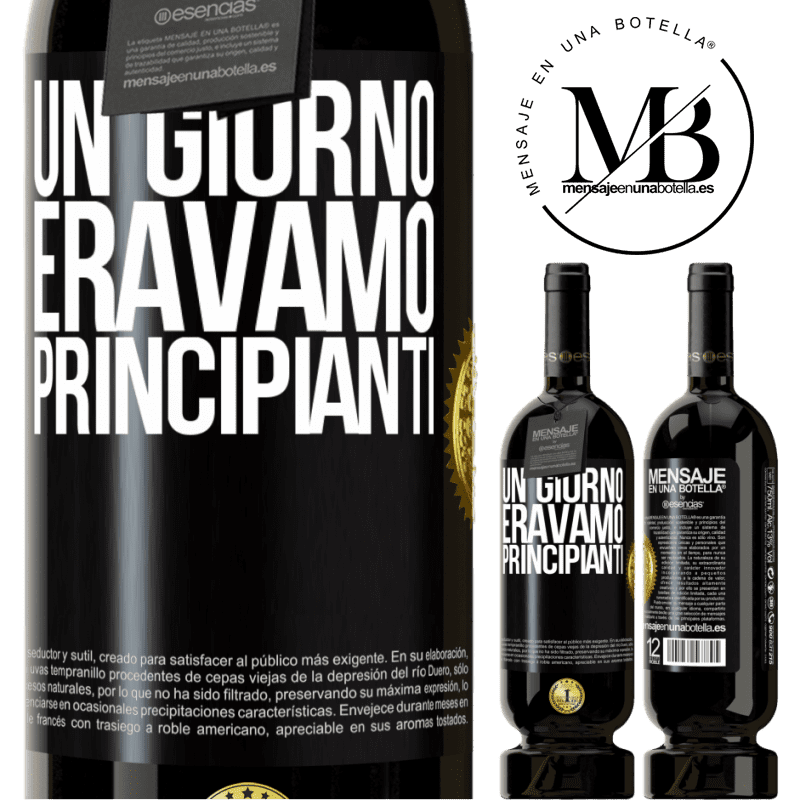 49,95 € Spedizione Gratuita | Vino rosso Edizione Premium MBS® Riserva Un giorno eravamo principianti Etichetta Nera. Etichetta personalizzabile Riserva 12 Mesi Raccogliere 2015 Tempranillo