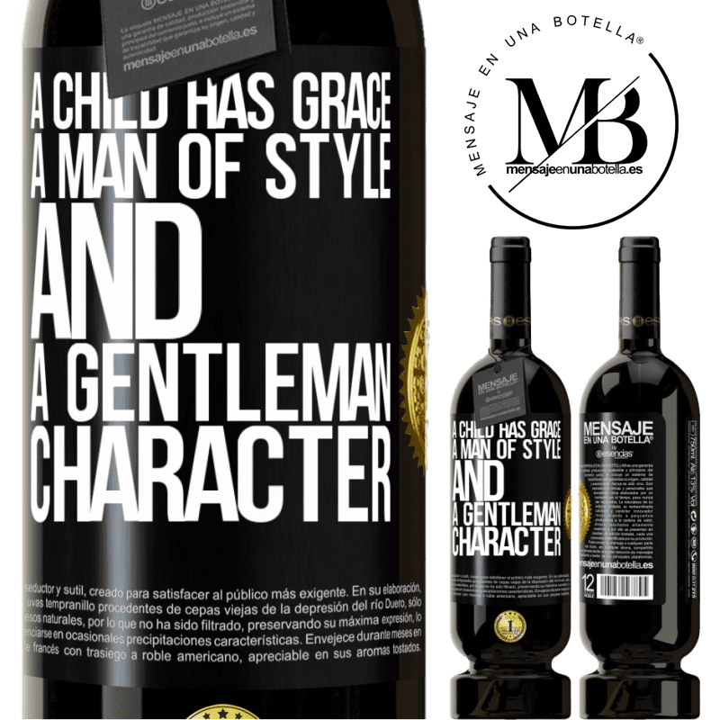 29,95 € Free Shipping | Red Wine Premium Edition MBS® Reserva A child has grace, a man of style and a gentleman, character Black Label. Customizable label Reserva 12 Months Harvest 2014 Tempranillo