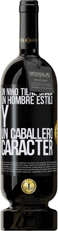49,95 € | Vino Tinto Edición Premium MBS® Reserva Un niño tiene gracia, un hombre estilo y un caballero, carácter Etiqueta Negra. Etiqueta personalizable Reserva 12 Meses Cosecha 2016 Tempranillo