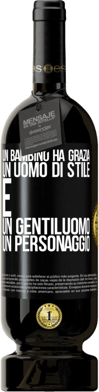 49,95 € | Vino rosso Edizione Premium MBS® Riserva Un bambino ha grazia, un uomo di stile e un gentiluomo, un personaggio Etichetta Nera. Etichetta personalizzabile Riserva 12 Mesi Raccogliere 2016 Tempranillo