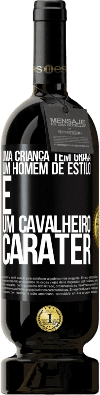 49,95 € | Vinho tinto Edição Premium MBS® Reserva Uma criança tem graça, um homem de estilo e um cavalheiro, caráter Etiqueta Preta. Etiqueta personalizável Reserva 12 Meses Colheita 2016 Tempranillo