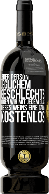 Kostenloser Versand | Rotwein Premium Ausgabe MBS® Reserve Jeder Person jeglichem GESCHLECHTS geben wir mit jedem Glas dieses Weins eine Tapa KOSTENLOS Schwarzes Etikett. Anpassbares Etikett Reserve 12 Monate Ernte 2014 Tempranillo