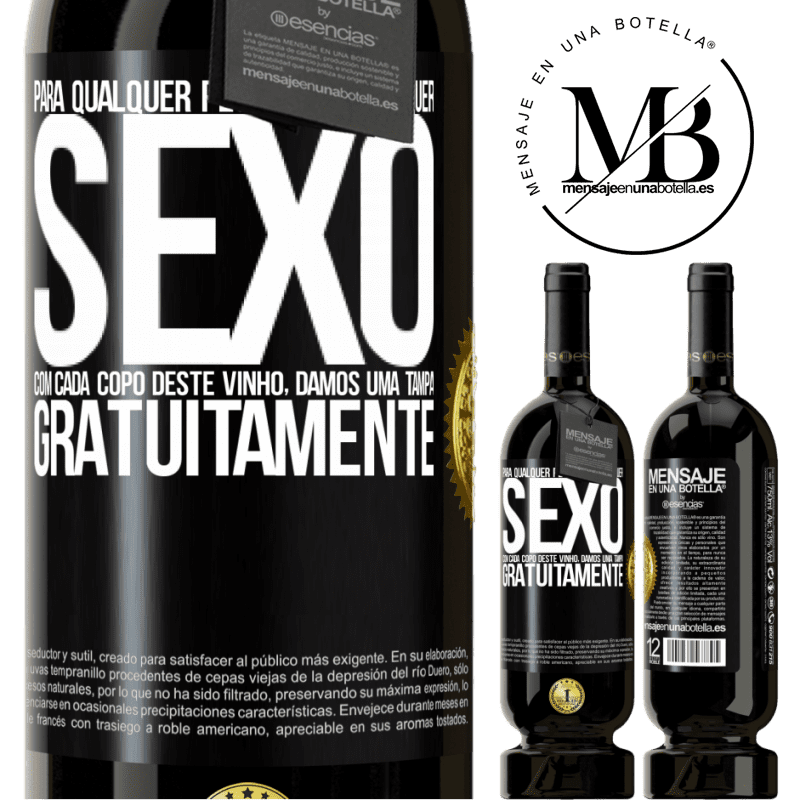 49,95 € Envio grátis | Vinho tinto Edição Premium MBS® Reserva Para qualquer pessoa de qualquer sexo com cada copo deste vinho, damos uma tampa GRATUITAMENTE Etiqueta Preta. Etiqueta personalizável Reserva 12 Meses Colheita 2015 Tempranillo