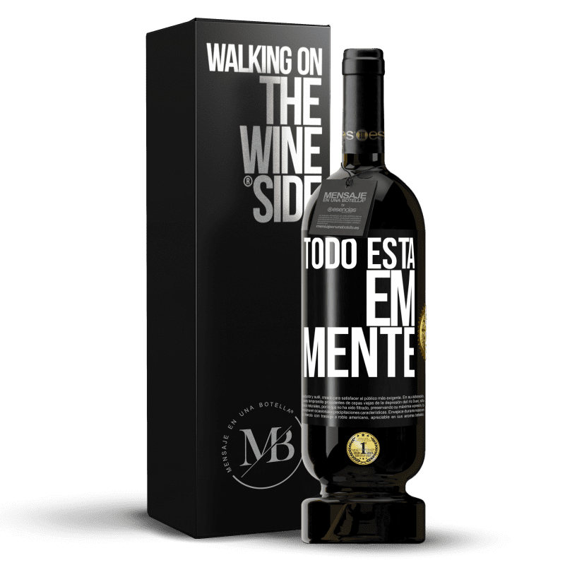 49,95 € Envio grátis | Vinho tinto Edição Premium MBS® Reserva Todo está em mente Etiqueta Preta. Etiqueta personalizável Reserva 12 Meses Colheita 2015 Tempranillo