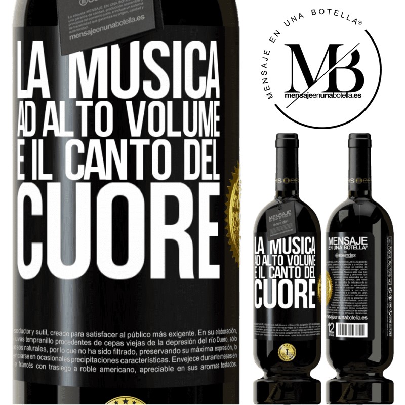 49,95 € Spedizione Gratuita | Vino rosso Edizione Premium MBS® Riserva La musica ad alto volume e il canto del cuore Etichetta Nera. Etichetta personalizzabile Riserva 12 Mesi Raccogliere 2014 Tempranillo