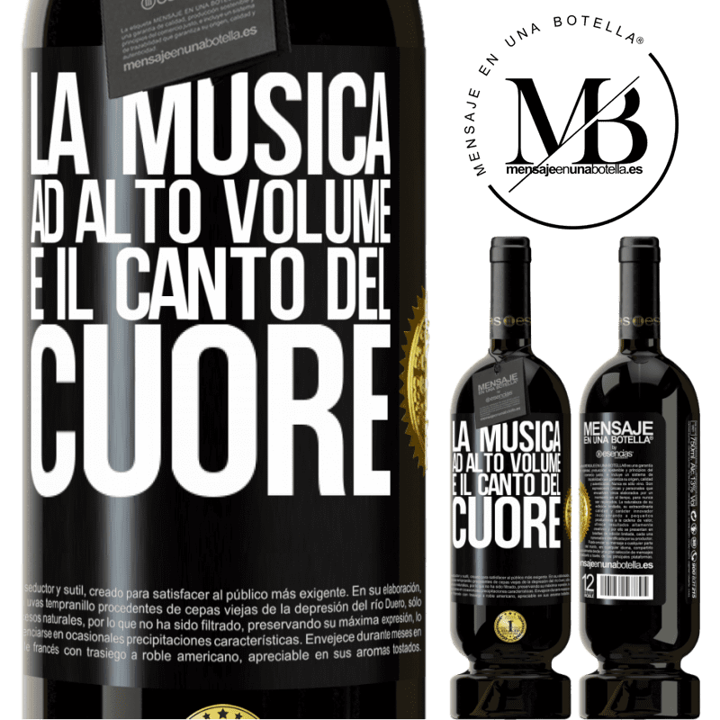 49,95 € Spedizione Gratuita | Vino rosso Edizione Premium MBS® Riserva La musica ad alto volume e il canto del cuore Etichetta Nera. Etichetta personalizzabile Riserva 12 Mesi Raccogliere 2016 Tempranillo