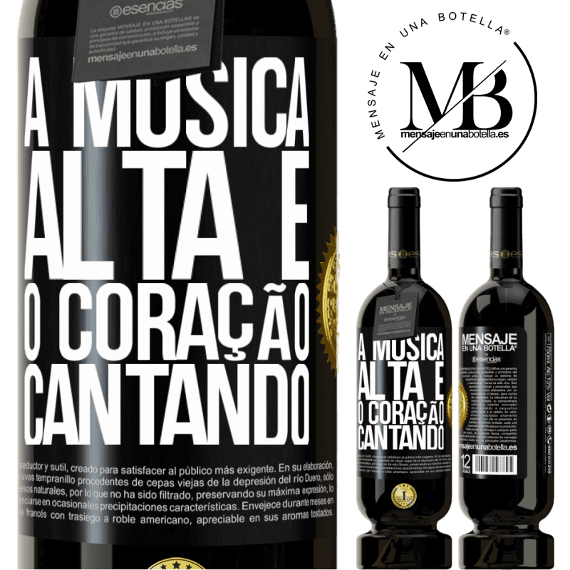 49,95 € Envio grátis | Vinho tinto Edição Premium MBS® Reserva A música alta e o coração cantando Etiqueta Preta. Etiqueta personalizável Reserva 12 Meses Colheita 2014 Tempranillo