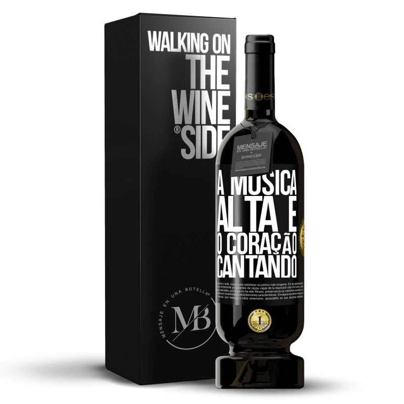 49,95 € Envio grátis | Vinho tinto Edição Premium MBS® Reserva A música alta e o coração cantando Etiqueta Preta. Etiqueta personalizável Reserva 12 Meses Colheita 2016 Tempranillo