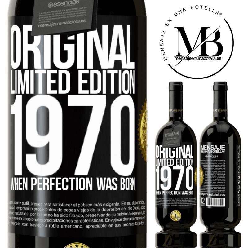 29,95 € Free Shipping | Red Wine Premium Edition MBS® Reserva Original. Limited edition. 1970. When perfection was born Black Label. Customizable label Reserva 12 Months Harvest 2014 Tempranillo