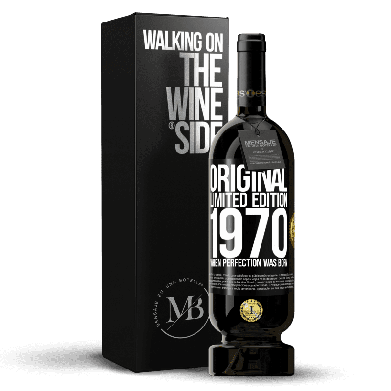 49,95 € Free Shipping | Red Wine Premium Edition MBS® Reserve Original. Limited edition. 1970. When perfection was born Black Label. Customizable label Reserve 12 Months Harvest 2015 Tempranillo