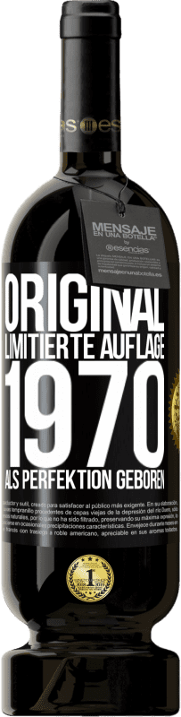 Kostenloser Versand | Rotwein Premium Ausgabe MBS® Reserve Original Limitierte Auflage 1970 Als Perfektion geboren Schwarzes Etikett. Anpassbares Etikett Reserve 12 Monate Ernte 2015 Tempranillo