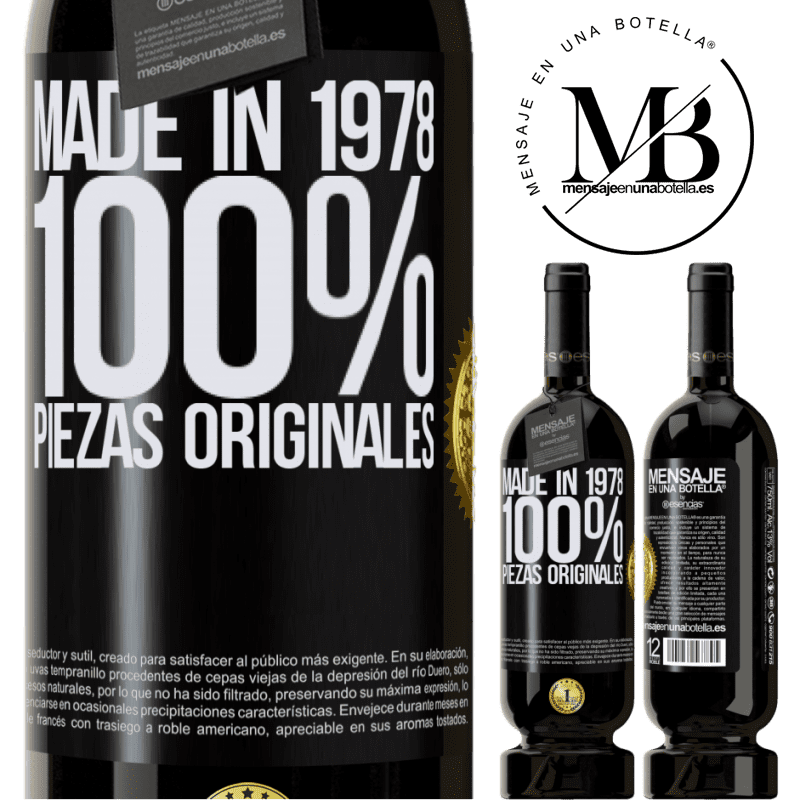 39,95 € Envío gratis | Vino Tinto Edición Premium MBS® Reserva Made in 1978. 100% piezas originales Etiqueta Negra. Etiqueta personalizable Reserva 12 Meses Cosecha 2015 Tempranillo