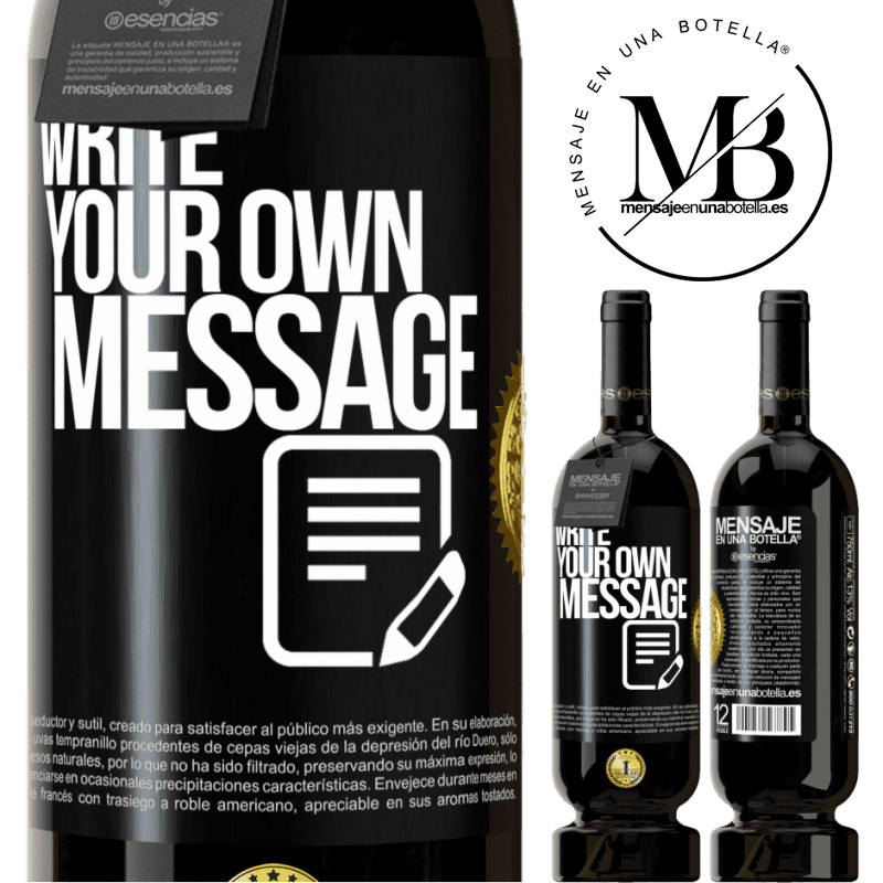 49,95 € Free Shipping | Red Wine Premium Edition MBS® Reserve Write your own message Black Label. Customizable label Reserve 12 Months Harvest 2014 Tempranillo