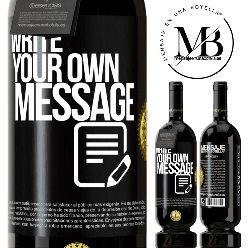 49,95 € Free Shipping | Red Wine Premium Edition MBS® Reserve Write your own message Black Label. Customizable label Reserve 12 Months Harvest 2015 Tempranillo