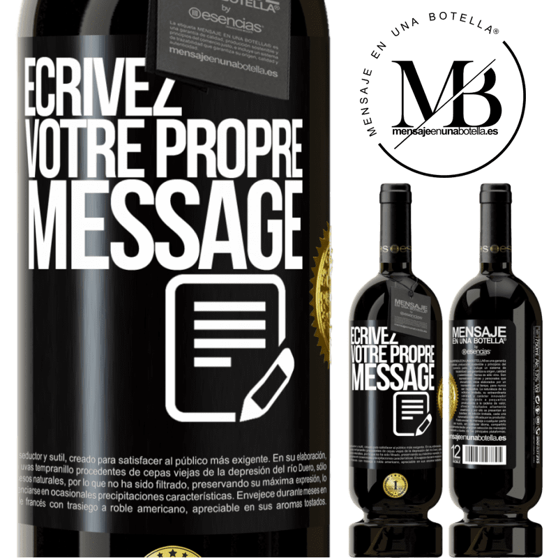 49,95 € Envoi gratuit | Vin rouge Édition Premium MBS® Réserve Écrivez votre propre message Étiquette Noire. Étiquette personnalisable Réserve 12 Mois Récolte 2015 Tempranillo