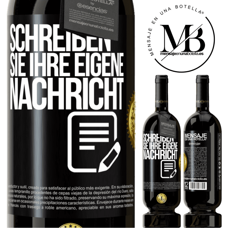 49,95 € Kostenloser Versand | Rotwein Premium Ausgabe MBS® Reserve Schreib deine eigene Nachricht Schwarzes Etikett. Anpassbares Etikett Reserve 12 Monate Ernte 2015 Tempranillo